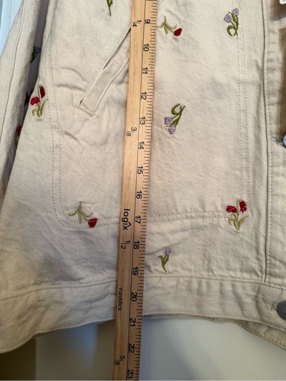 NWT Anthropologie Pilcro Tulip Print Cropped Jacket Size XL 100% Cotton - Picture 6 of 8